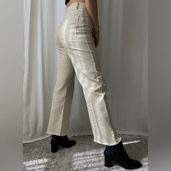 PANTS wide leg buttoned pant — In Cream - Picture 3 of 6